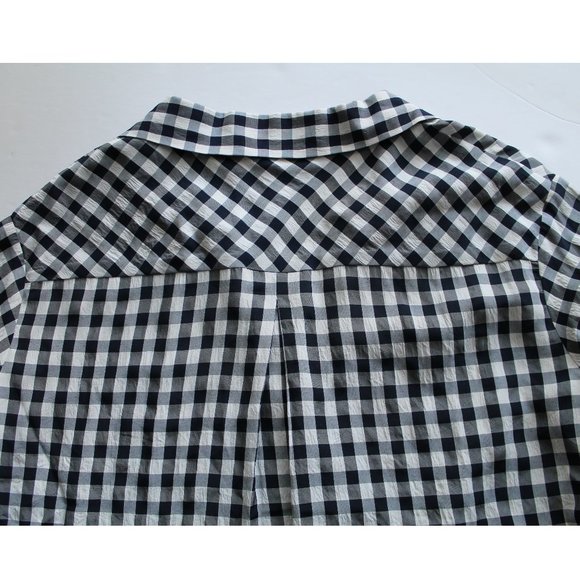 Maje Ruffled-Trim Checked Woven Shirt In Carreaux / Size 1 / Small Blouse - Picture 10 of 11